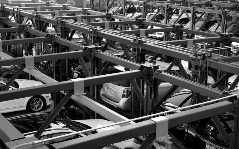 steel parking lot