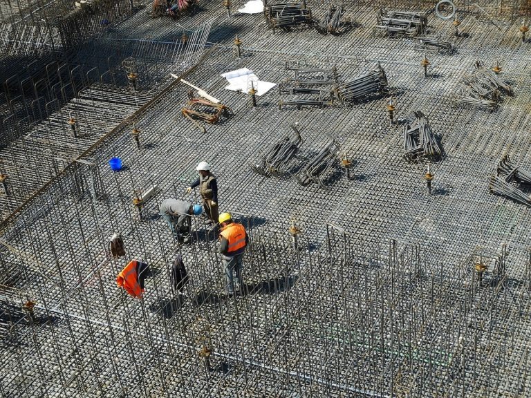 employees working on a construction project
