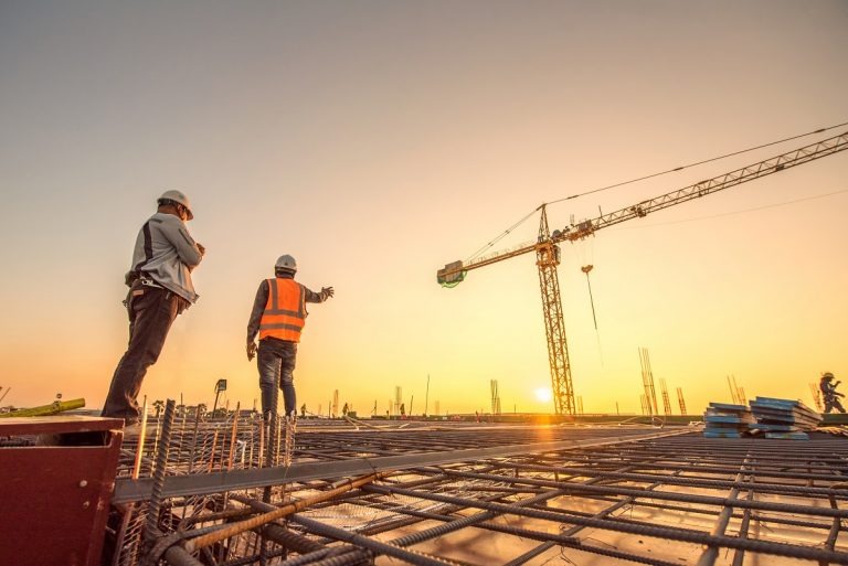 construction project with steel