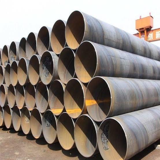 Spiral pipes inside a construction site