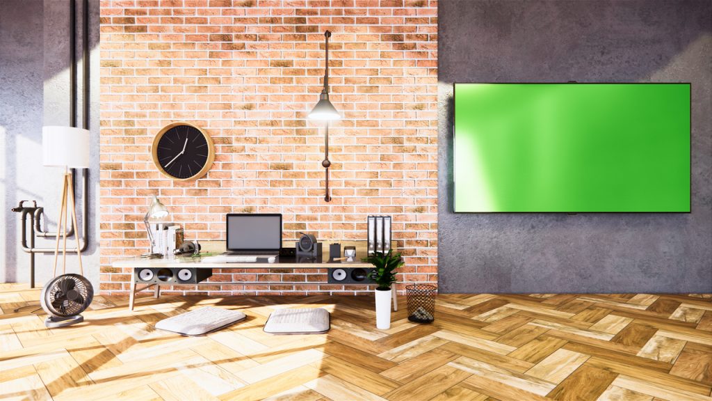An industrial style living room