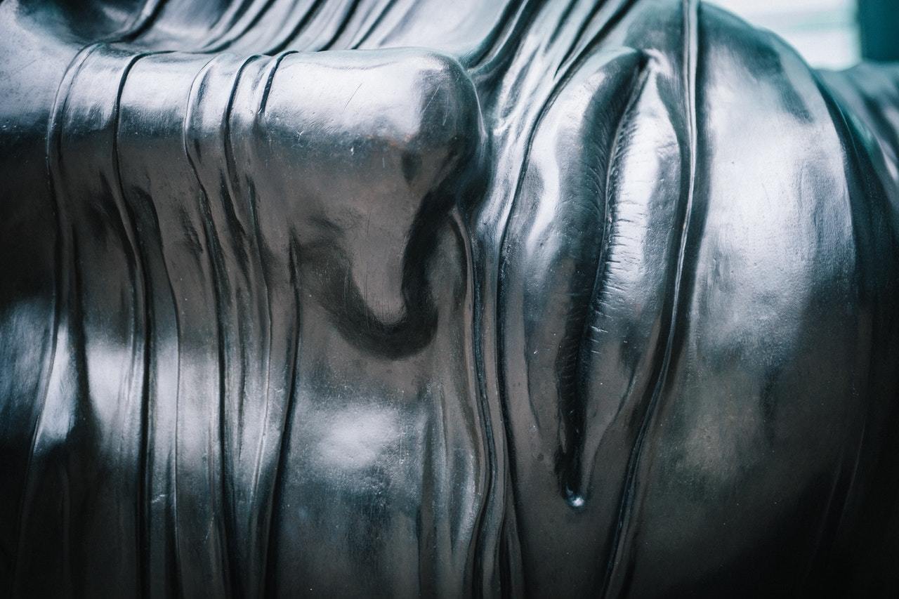 Close up of a metal sculpture