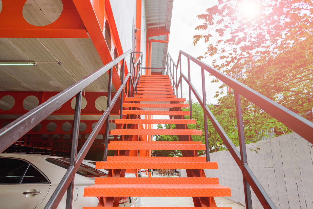 Checkered Steel Plates Staircase