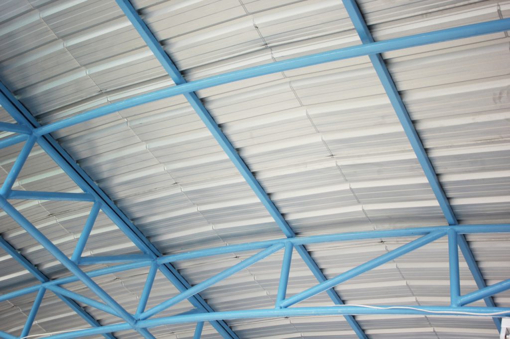 Steel frame of a roof