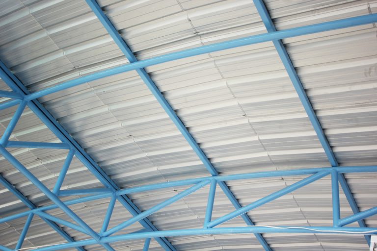 Steel frame of a roof