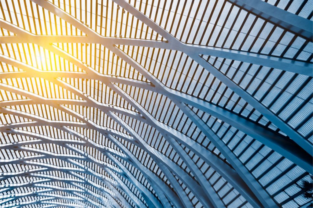 Roof made out of steel channels