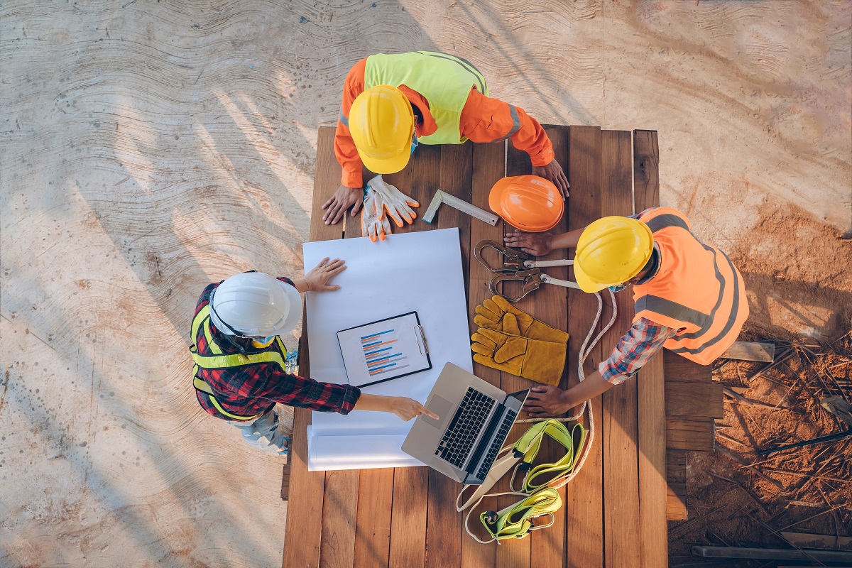 Team of engineer and architects working, meeting, discussing,des