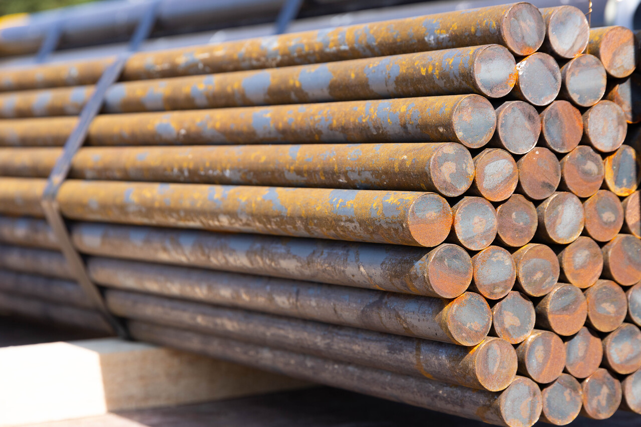 Rusty steel bars