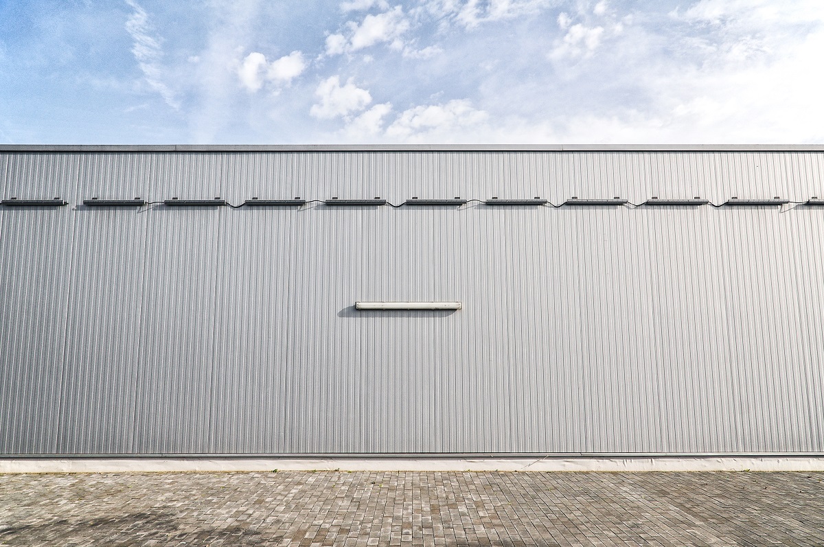 metallic sheet on a industrial building
