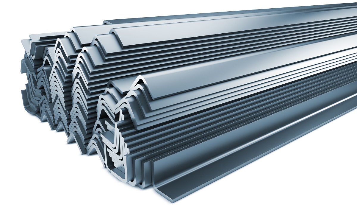 Stack of Rolled Metal Products Isolated on White.