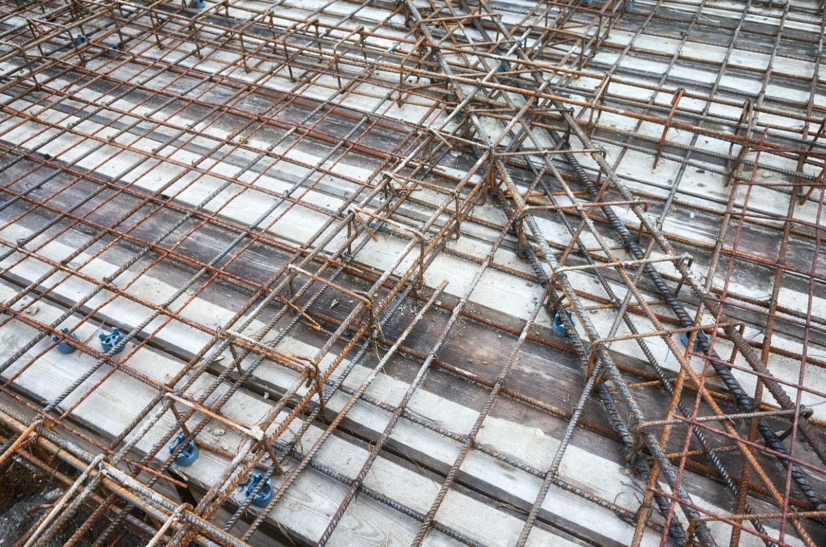 Steel reinforcement in construction project