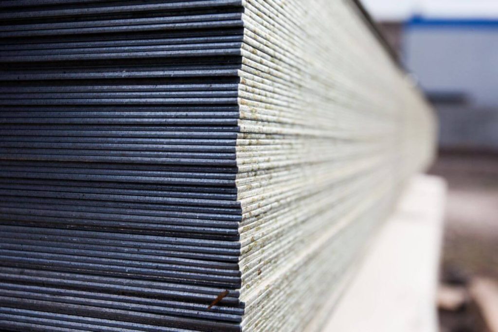 High-quality steel plates used for construction.