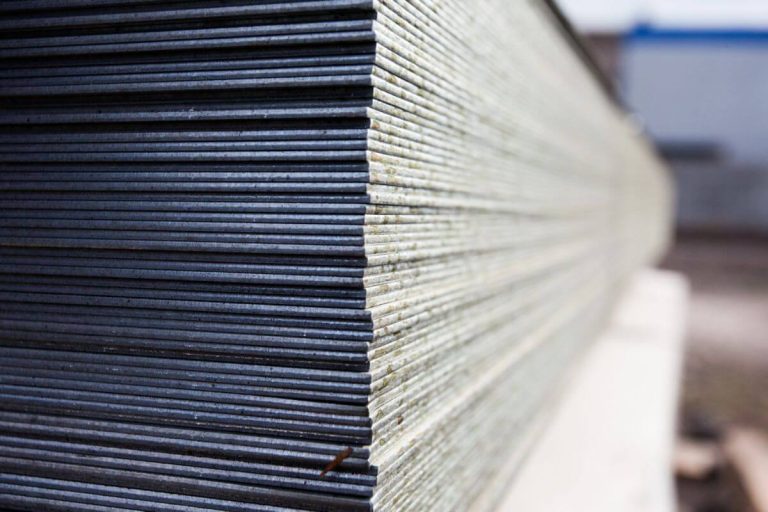 High-quality steel plates used for construction.