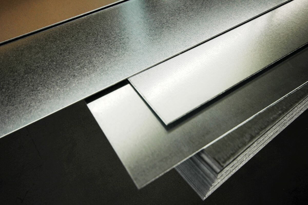 Close-up of stacked MS plates showing surface finish and plate thickness