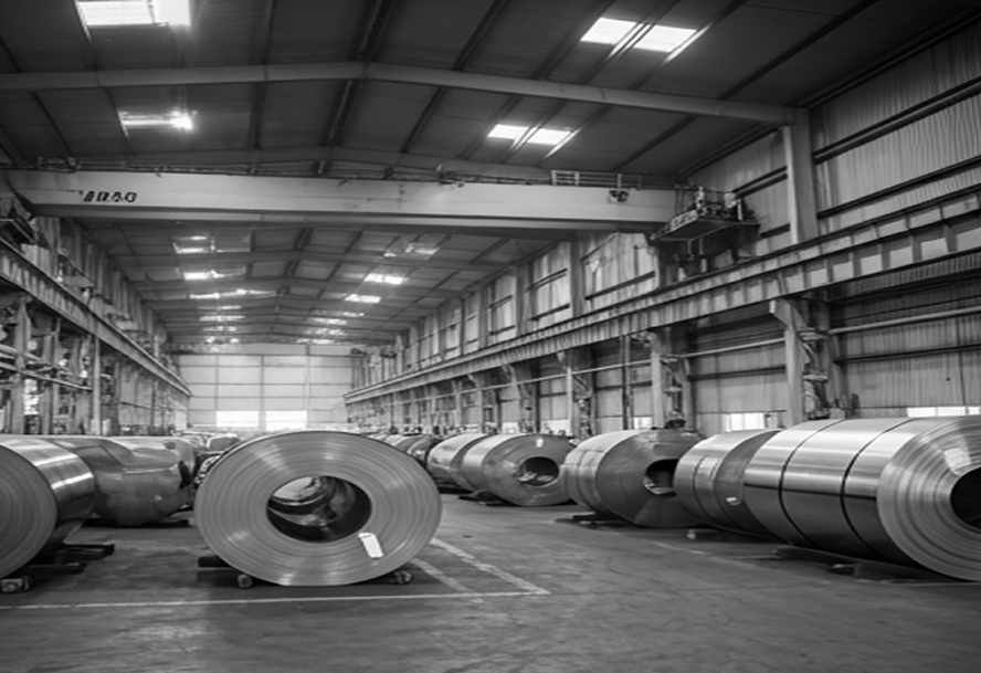 Steel beam being prepared for galvanizing
