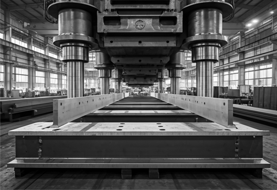 Steel beam being prepared for galvanizing