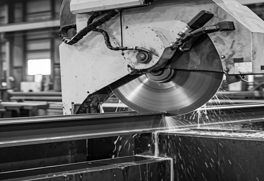 Steel beam being prepared for galvanizing