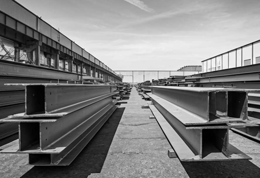 Steel beam being prepared for galvanizing